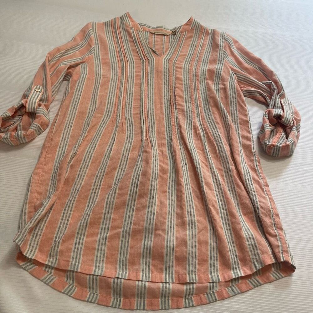 Soft Surroundings Stripe Tunic Top Blouse Size XS